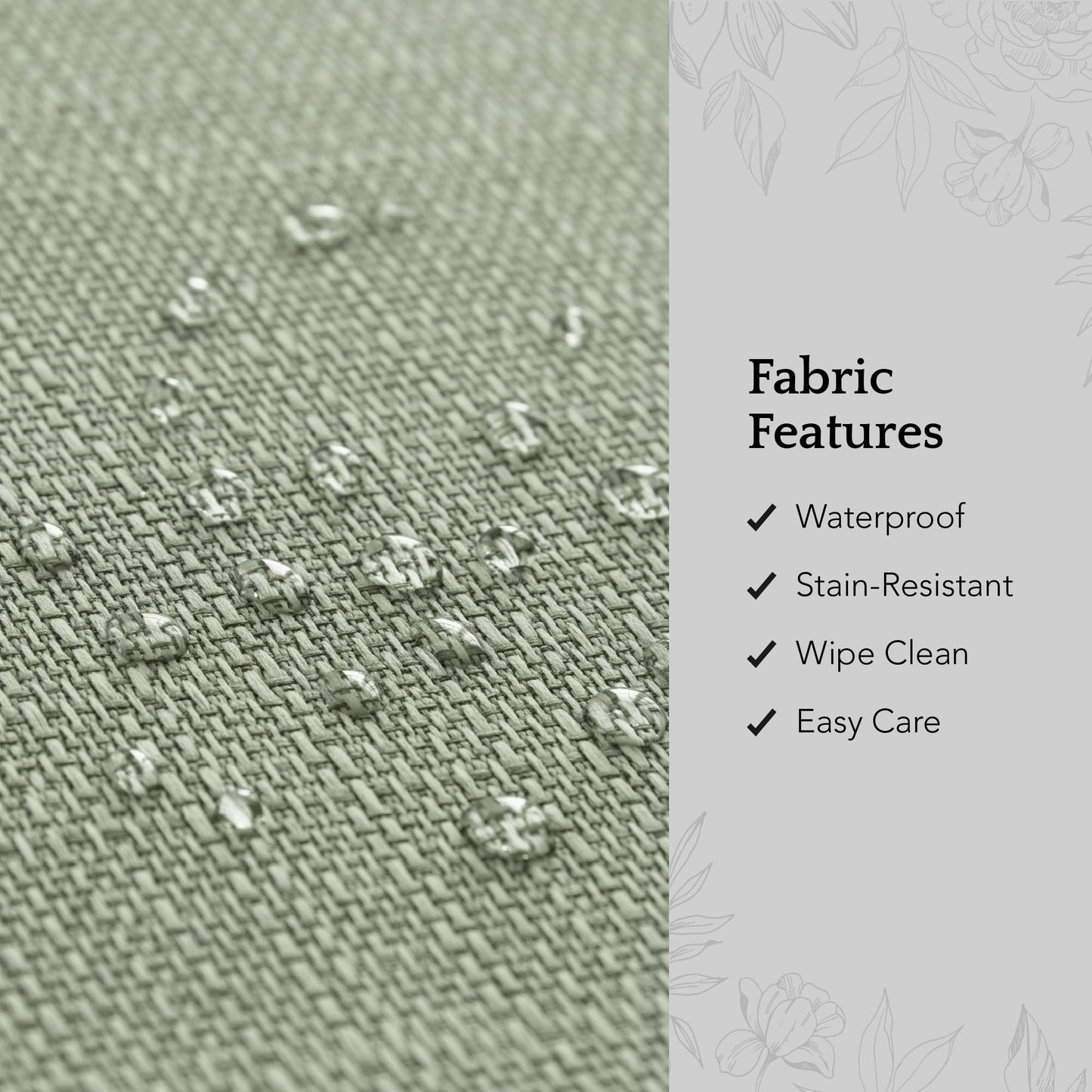 Elrene Home Fashions Laurel Solid Texture Water and Stain Resistant Tablecloth, 70" Round, Sage