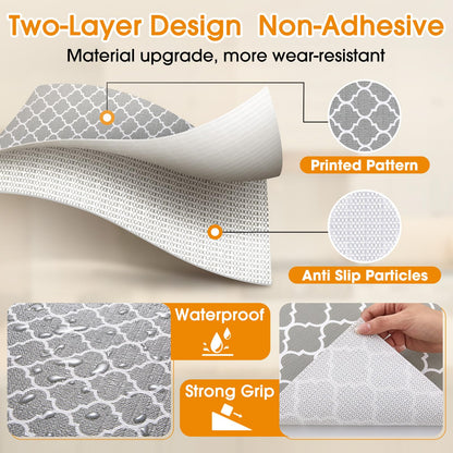 COAVAS Shelf Liner for Cabinets & Drawers Non Slip, No Adhesive Drawer Liners for Dresser, Kitchen, Shelves, Thick Shelf Paper Waterproof, Cut-to-Size (Gray, 12IN x 10FT)