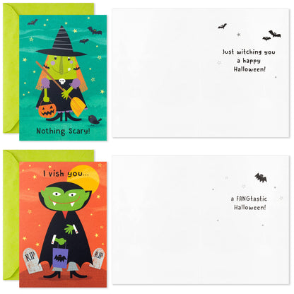 Hallmark Halloween Cards Assortment for Kids, Glow in the Dark (16 Cards with Envelopes)