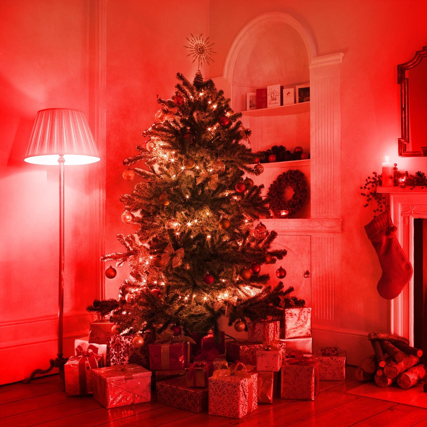 EvaStary Red LED Light Bulb 60W Equivalent, A19 E26 Base, 9W for Halloween, Christmas Decoration, Party, Bars, Porch Lights, Holiday Mood Lighting, Pack of 2