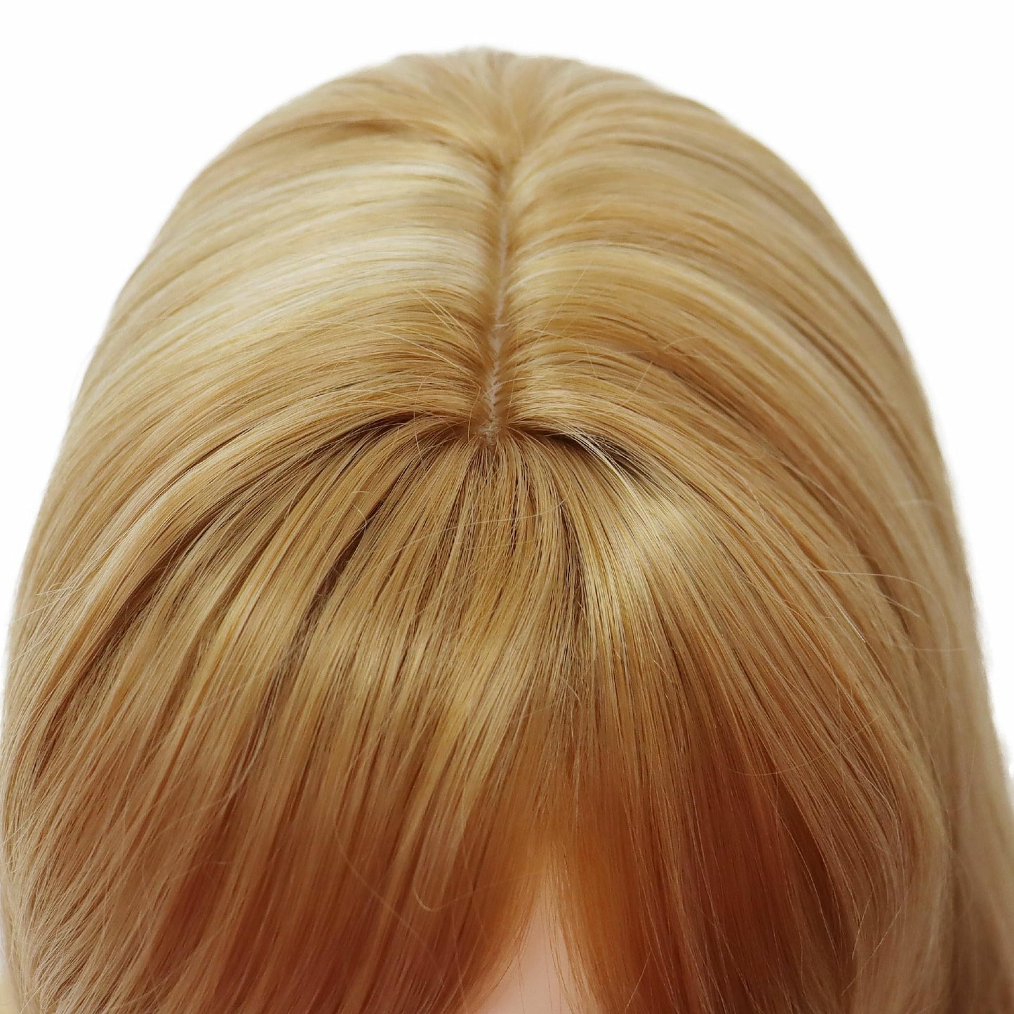 GNIMEGIL Wigs Strawberry Blonde Wig with Bangs Synthetic Hair Full Natural Hairstyle Straight Medium Length Bob Cut Halloween Costume Wigs for Women Cosplay Wig Honey Blond