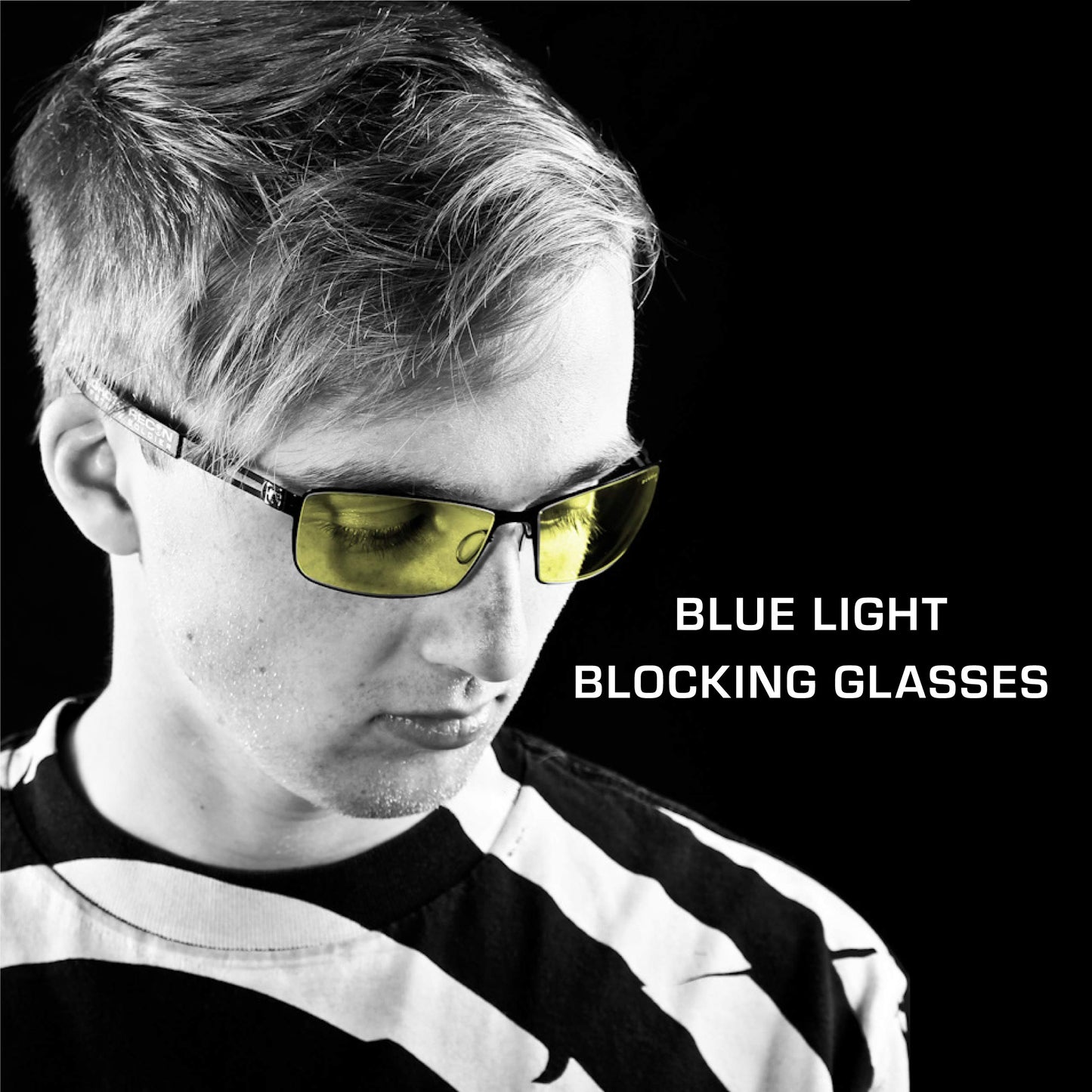GUNNAR - Premium Gaming and Computer Glasses - Blocks 65% Blue Light - Vayper, Onyx, Amber Tint