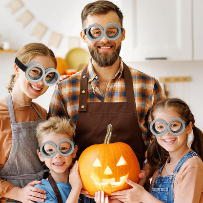 HEYFIZZ 2 Pack Halloween Goggles for Adult Kids, Goggles Glasses Costume Accessories for Men Women Cosplay Party Set Silver