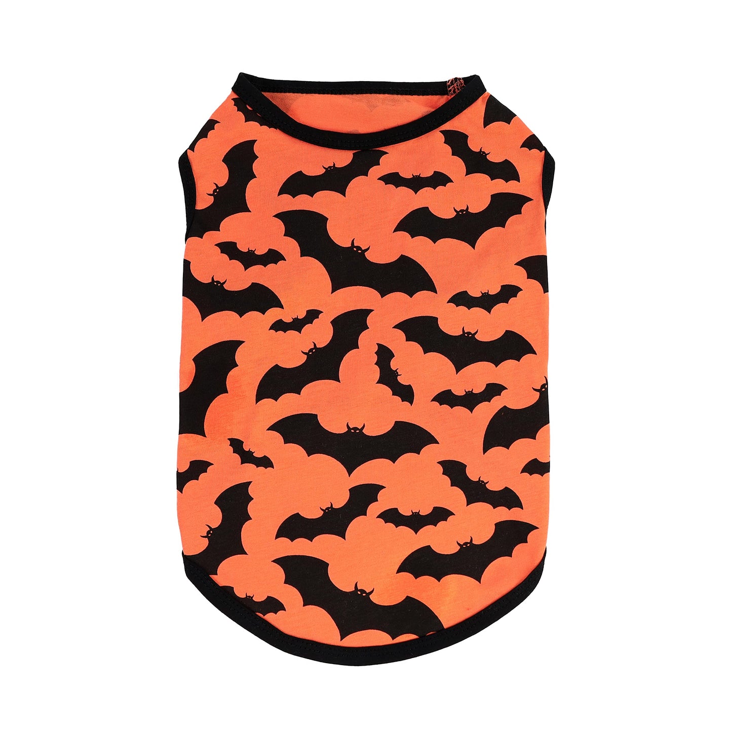 Fitwarm 100% Cotton Halloween Dog Clothes Scary Bat Dog Costumes Doggie Shirts Puppy Shirt Pet Vest Tank Top Cat Tee Orange X-Small