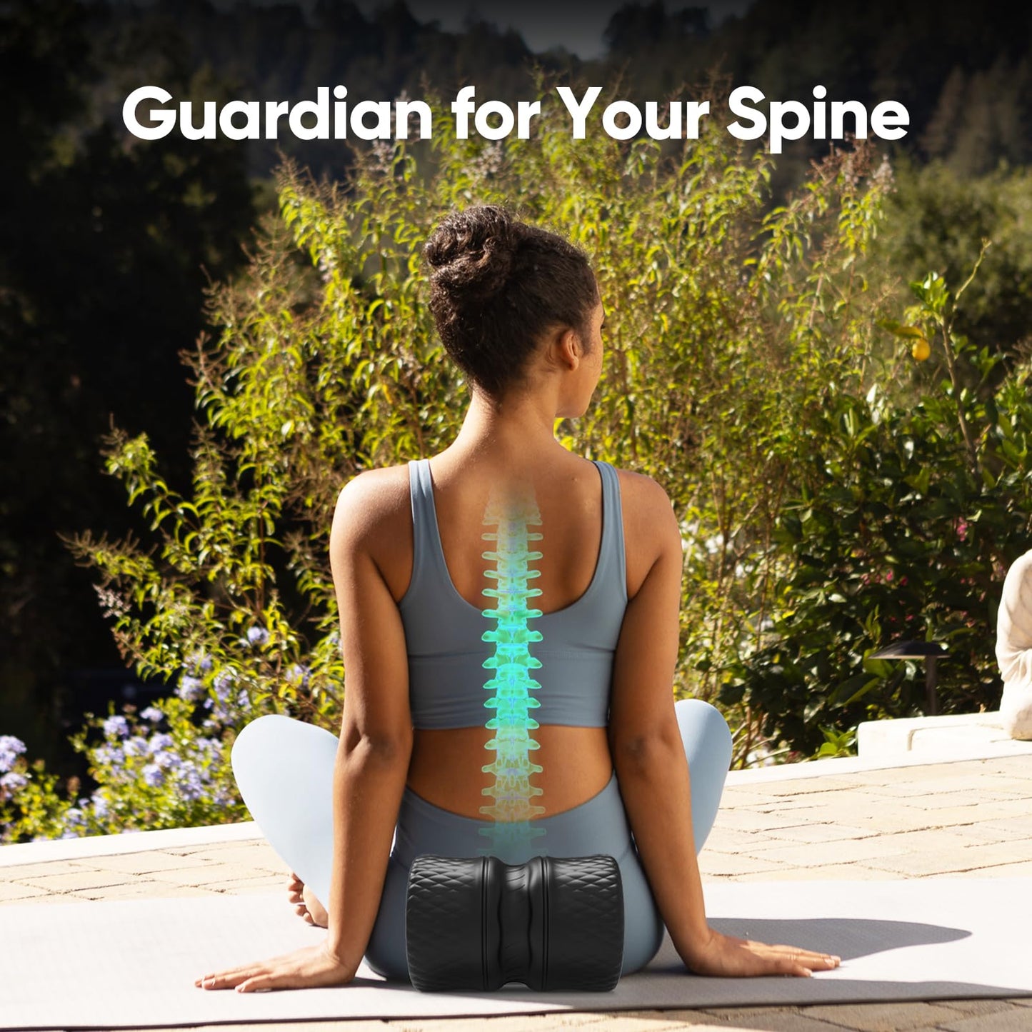 FitBeast Back Roller - Deep Tissue Massage Wheel, Yoga Wheel & Back Stretcher for Pain Relief (6'', Blue)