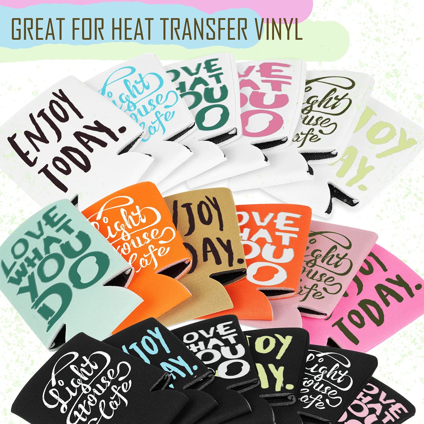 50 Pack Beer Can Coolers Sleeves, Soft Insulated Reusable Drink Cooler for Water Bottles, Blank Collapsible Soda Cover Cooler, DIY Customizable for Parties, Events or Weddings, Bulk