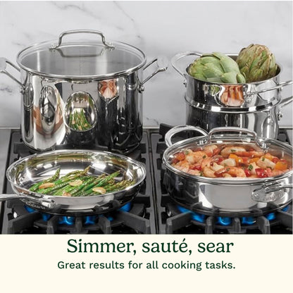 Cuisinart 77-11G Stainless Steel 11-Piece Set Chef's-Classic-Stainless-Cookware-Collection