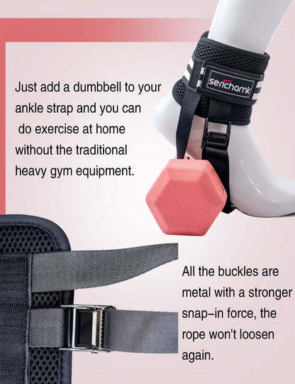 Adjustable Foot Weights Ankle Straps Dumbbell Attachment for Feet 1pc - Leg Curl Kickbacks, Leg Extensions Booty Workouts