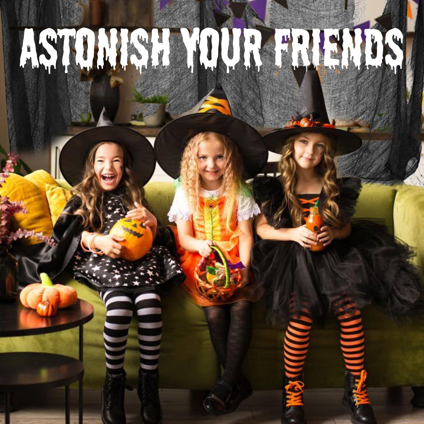 (48 x 240 in.) Halloween Creepy Cloth, DealKits Spooky Giant Cheese Cloth Tapestry for Halloween Party Supplies Decorations Outdoor Yard Home Wall Decor, Black