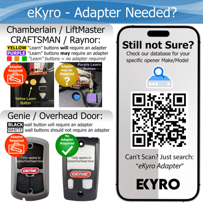 eKyro Smart Garage Door Opener - Universal WiFi Remote Controller Compatible with Alexa, Google Home, iPhone, Siri, Android, Door Left Open Alert, Door Security Systems, Updated Model