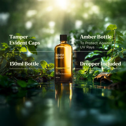 Lagunamoon Essential Oils Set - Top 6 Blends for Diffusers, Home Care, Candle Making Scents, Fragrance, Aromatherapy, Humidifiers, Gifts - Peppermint, Tea Tree, Lavender, Eucalyptus, Orange (10mL)