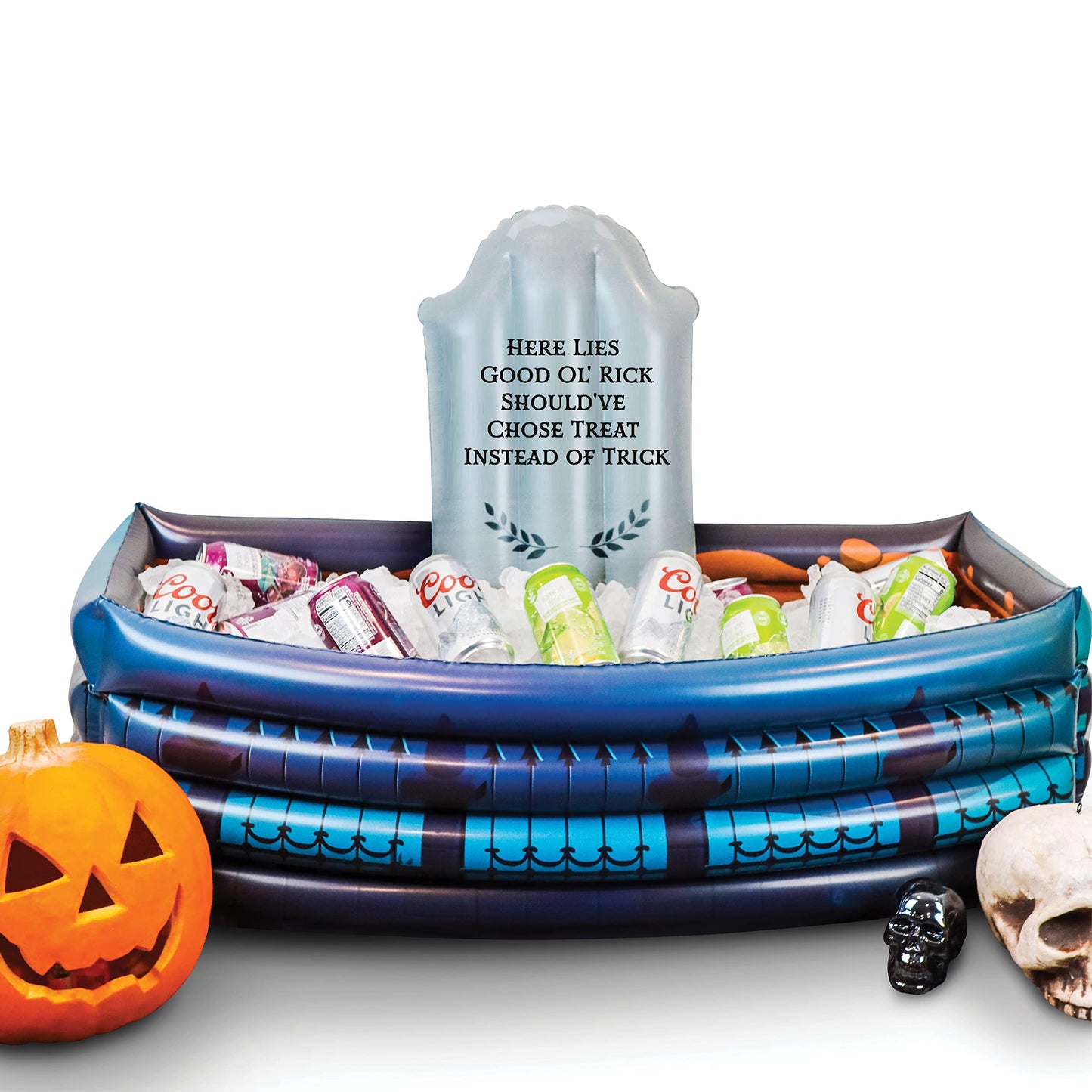 40" Inch Summerween Inflatable Outdoor Graveyard Halloween Candy Holder Bowl - Up to 120 Drink Beverage Cooler and Ice Chest Halloween Party - Inflables De Halloween Enfriador Candy Caldron