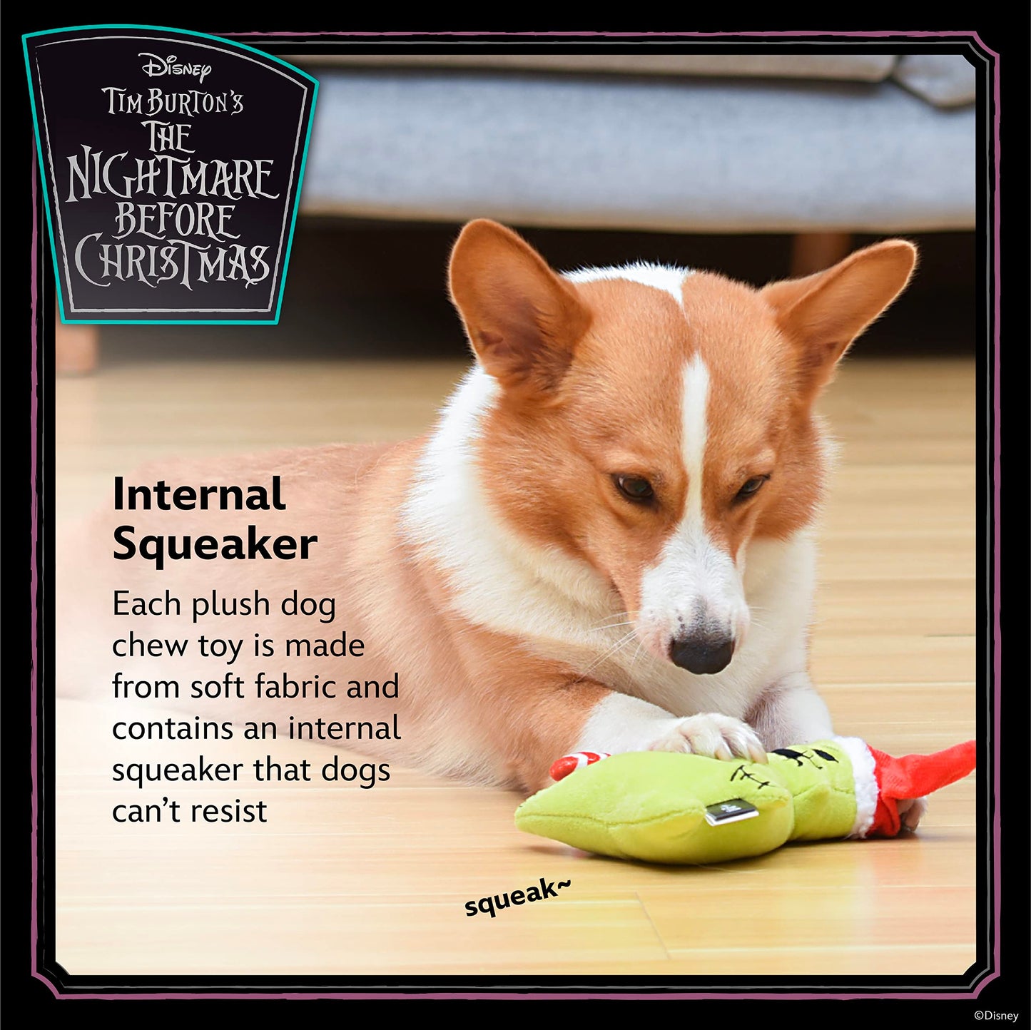 Disney for Pets Tim Burton’s Nightmare Before Christmas 6” Holiday Oogie Boogie with Santa Hat Toy for Dogs | Nightmare Before Christmas Movie Toys for All Dogs (FF24558)