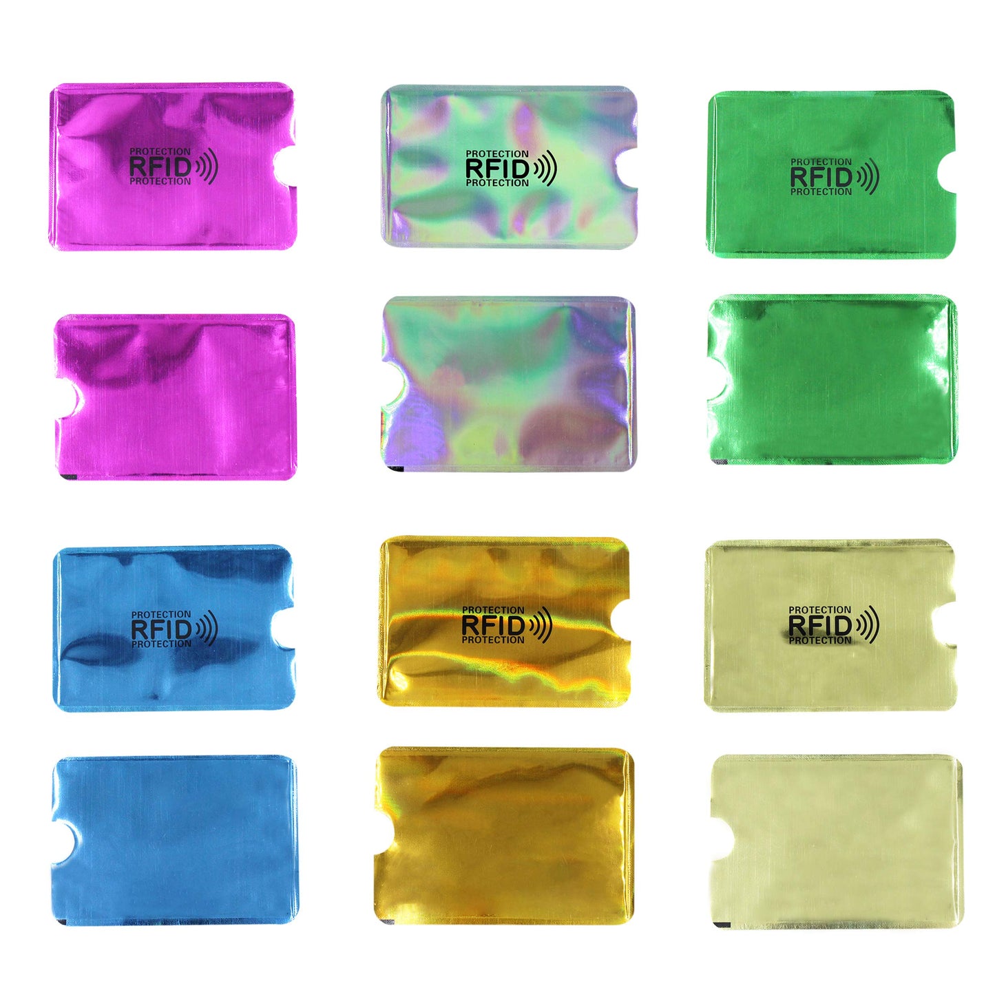 JUMISEE (60 Pack) Holographic RFID Blocking Sleeves, Card Holder Blocking Bank Anti thief Wallet Protect Case Credit Cards Case Safety Identity Theft Prevention