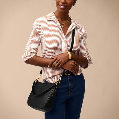 Fossil Women's Jolie Leather Crossbody Purse Handbag, Black (Model: ZB7716001)