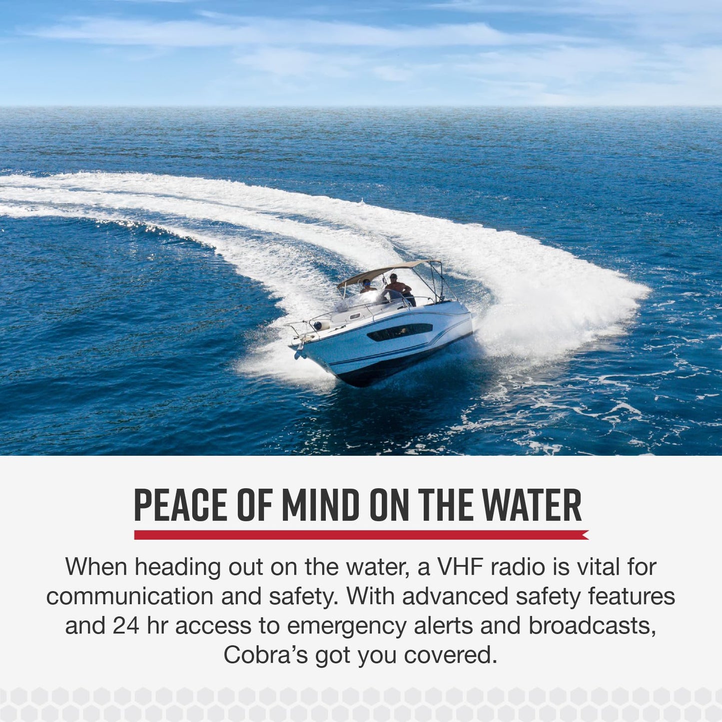 Cobra MR F45-D Fixed Mount VHF Marine Radio – 25 Watt VHF, Submersible, LCD Display, Noise Cancelling Microphone, NOAA Weather Channels, Signal Strength Meter, Scan Channels, White