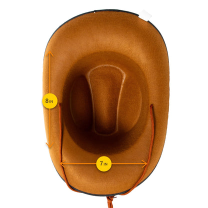 Fun Central - Brown Felt Studded Cowboy Hat - Unisex