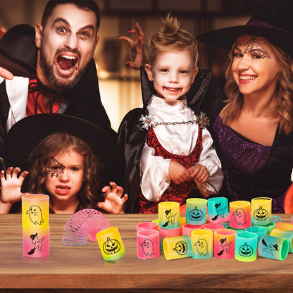 CLEVERZONE 36 Packs Spring Rainbow Magic Fidget Stress Coil Mini Springs Bulk Toys Party Favor Birthday Carnival Prize Goodie Bag Stuffers For Kids Boys Girls (Halloween)