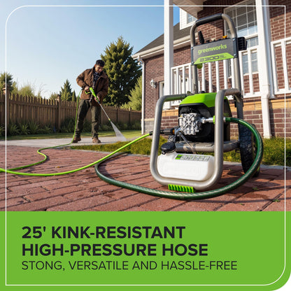 Greenworks Pro Brushless 2300 PSI (SGS Certified) 2.3 GPM Max / 1.2 GPM Electric Pressure Washer (Foldable Handles, Rugged Steel Frame, 25 FT Hose, 35 FT GFCI Power Cord)