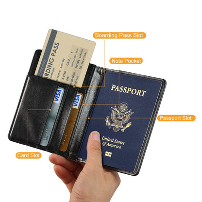 EpicGadget RFID Blocking Premium Leather Passport Holder Travel Wallet Cover Case (Black)