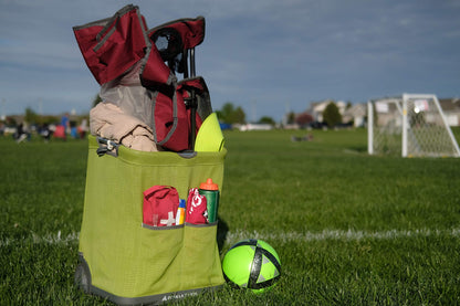 Gorilla Carts GCSS-11G-COM Collapsible Soft-Sided Folding Garden Cart, 150-Pound Capacity, Green