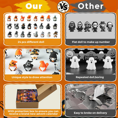 Gnome Advent Calendar 2025,Halloween Countdown Advent Calendar,Advent Calendar,with 24 Gnome Collectible Figures,Halloween Advent Calendars Gift kids Teen Adults