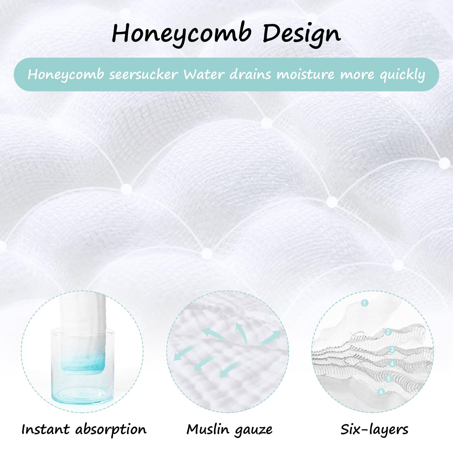 HIPHOP PANDA 10 Pack 6-Layers Muslin Burp Cloths Large - Durable 100% Cotton - Baby Essentials Extra Absorbent and Soft Boys & Girls Rags for Newborn Registry (White, 20" X10")