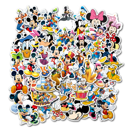 50Pcs Hot Disney Mickey Mouse Stickers for Water Bottle Cup Laptop Guitar Car Motorcycle Bike Skateboard Luggage Box Vinyl Waterproof Graffiti Patches JHSL