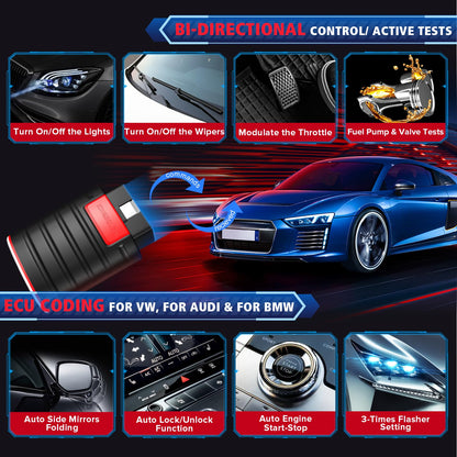 KINGBOLEN Ediag OBD2 Scanner Bluetooth, Bidirectional Scanner All System Diagnostic Tool for iOS & Android, ECU Coding, Active Test,15+ Reset Function, FCA AutoAuth, 1 Year Fr-ee Update from Thinkcar