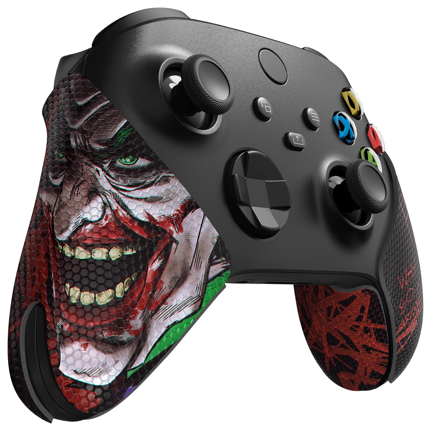 eXtremeRate PlayVital Anti-Skid Sweat-Absorbent Controller Grip for Xbox Core Wireless Controller, Professional Textured Soft Rubber Pads Handle Grips for Xbox Series X/S Controller - Clown Hahaha