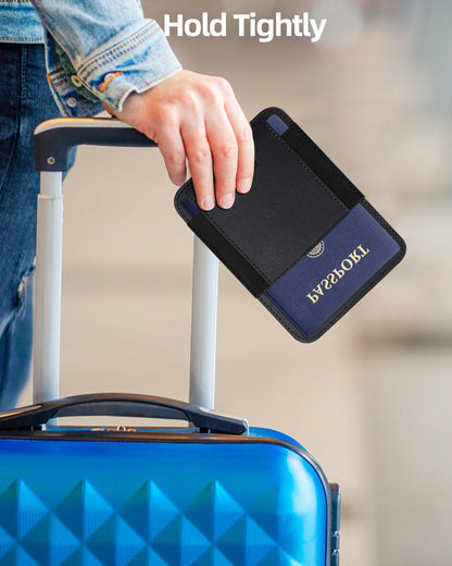 HiWe Passport Holder for Travel, Minimalist RFID Passport Holder, Leather Passport Wallet Cover Case for Men & Women, ID Window, Black