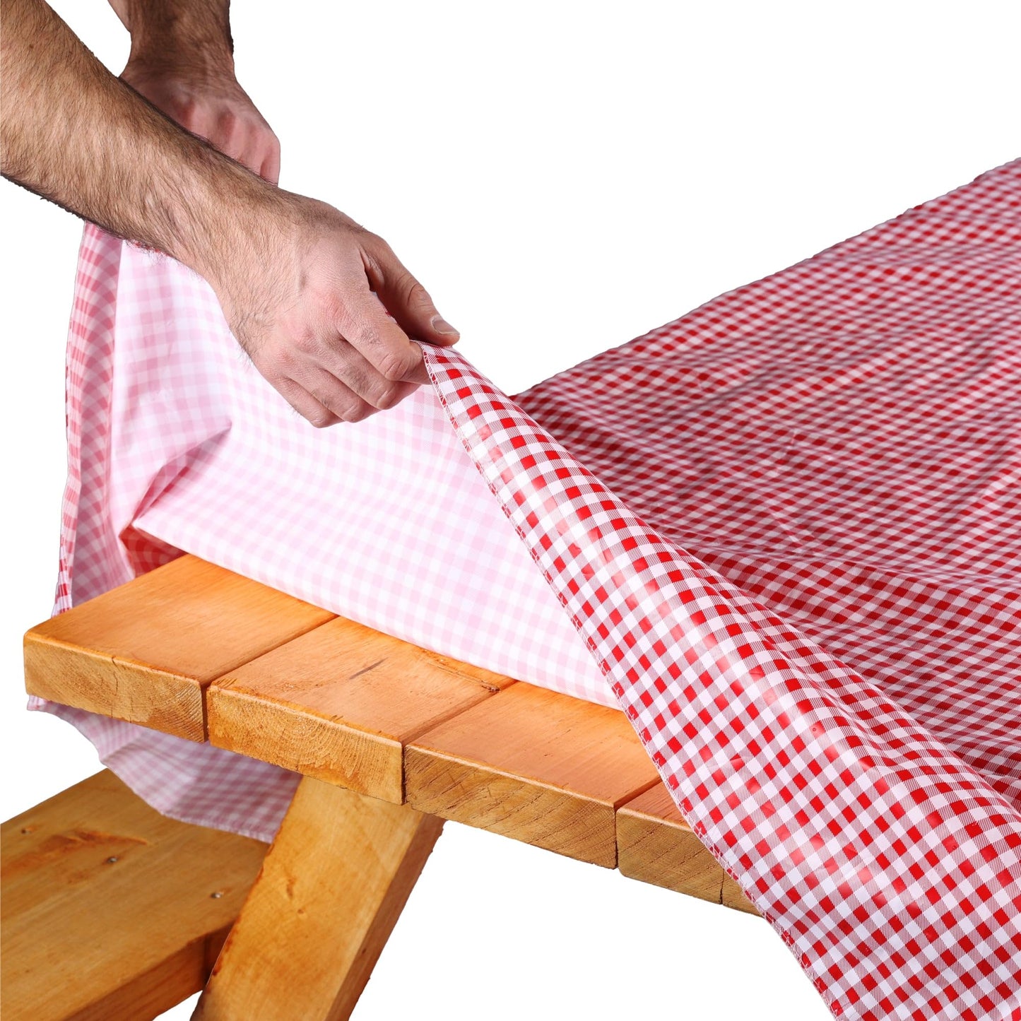 Coghlan's Picnic Tablecloth and Bench Cover Set – Fitted Elastic Tablecloth with Polyethylene Coating for Outdoor Camping, Picnics, and Tailgating – Waterproof, Checkered Design, Includes Storage Bag