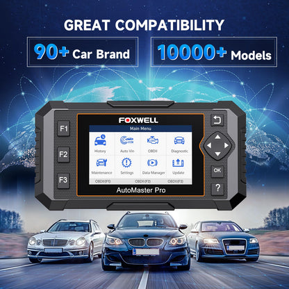 FOXWELL NT614 Elite OBD2 Scanner for ABS SRS Engine Transmission, 5 Reset Functions (ABS Bleeding, Oil, EPB, SAS, Throttle) Code Reader, Battery Voltage Test, WiFi Update Scan Tool, NT604 Upgrade