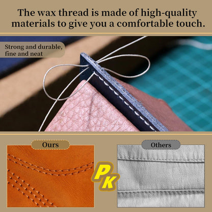 Jupean 48 Colors Waxed Thread, Leather Thread for Hand Sewing, Book Binding Threads, Leather Stitching Thread for Hand Sewing Craft DIY Bookbinding