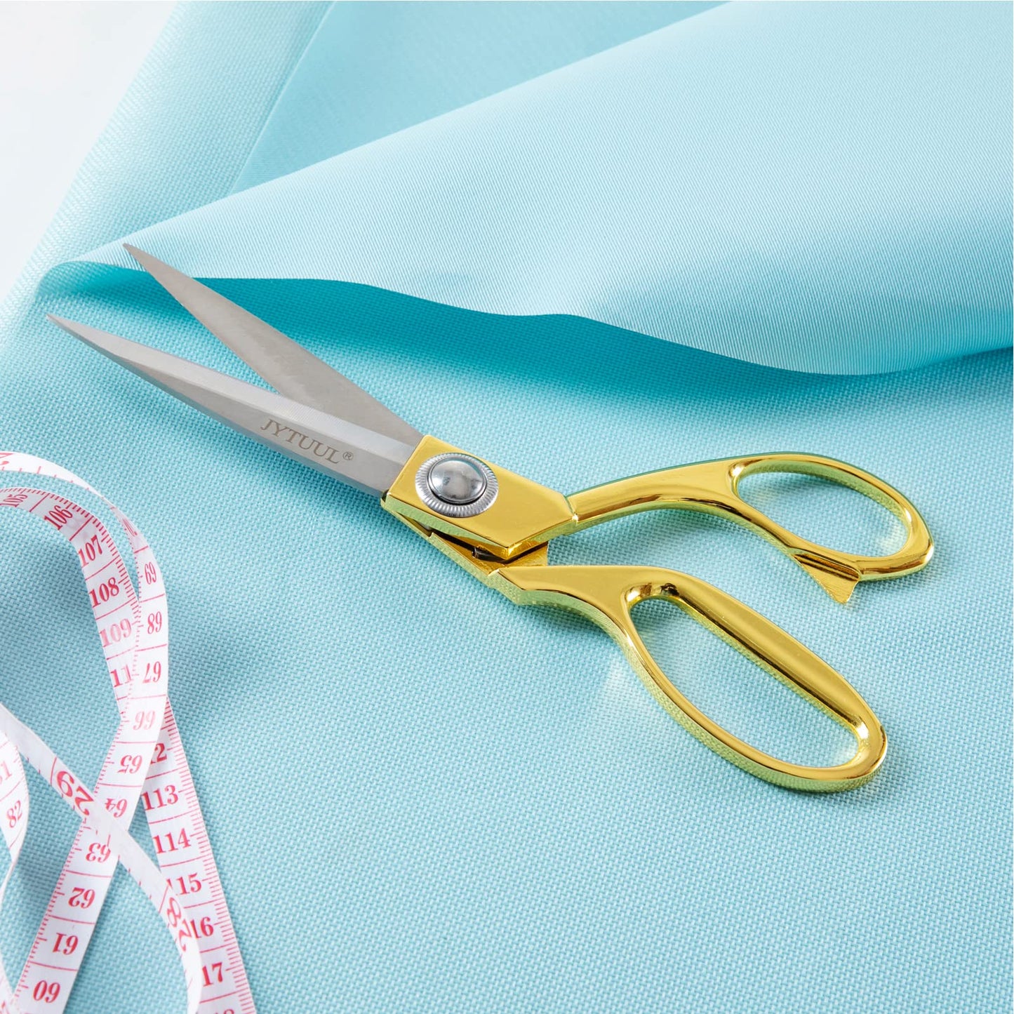 JYTUUL Professional Heavy Duty Tailor Scissors, Sharp Stainless Steel 8" Gold Dressmaker Shears Multipurpose Fabric Scissors Sewing Dressmaking Craft Scissors for Office and Home