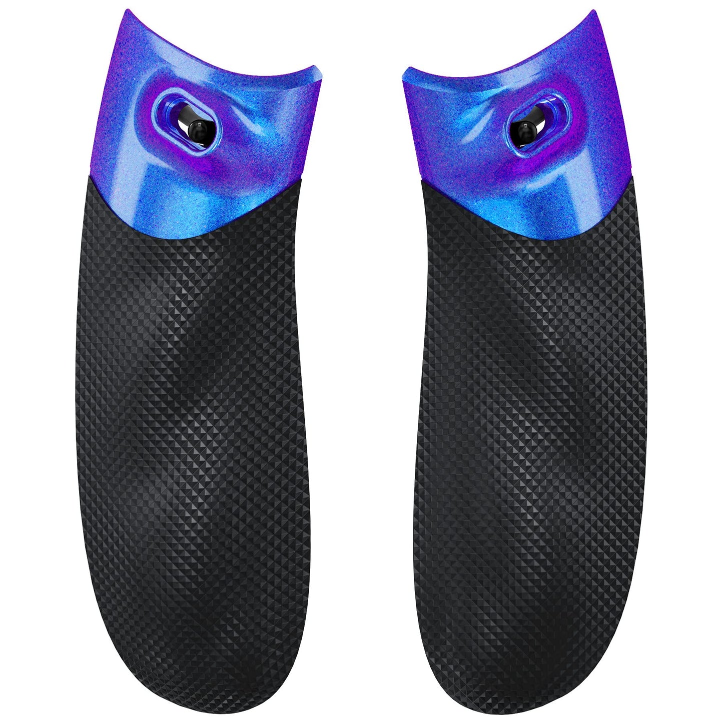 eXtremeRate Flexor Rubberized Side Rails Grips Button Stop Kit for Xbox Series X/S Controller, Anti-Slip Ergonomic Button Stopper Handle Grips for Xbox Core Controller – Chameleon Purple Blue