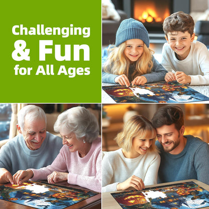 1000 Piece Puzzles for Adults Clearance, Ancient Castle Ghost Magic Tree for Adults, Hard Challenge Art Jigsaw Puzzles, for Gifts Birthday Party Games Family, 27.5 * 19.7 inch Dust Free Puzzle