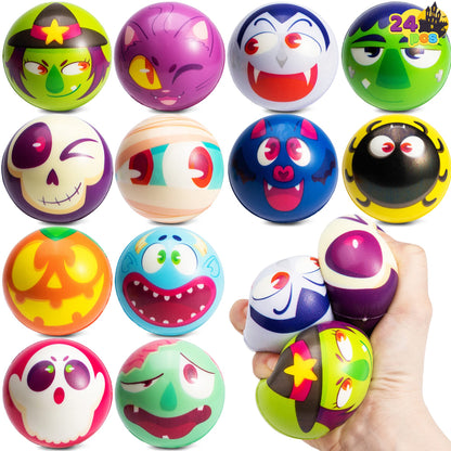 JOYIN 24 PCS Halloween Stress Balls Halloween Novelty Toys Balls for Halloween Squishy Toys Slow Release, Halloween Party Favors, Decoration Supplies, Party Bag Fillers