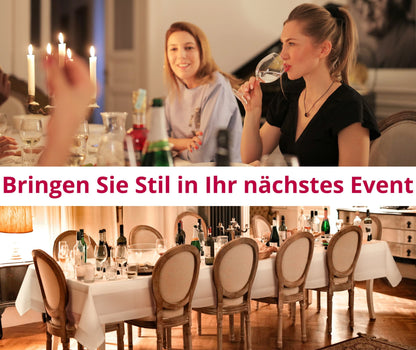 Damask Tablecloth 100% Cotton Gastro Edition White Square 110 x 280 cm Finest Two-Thread Quality Made from High-Quality Ring Yarn