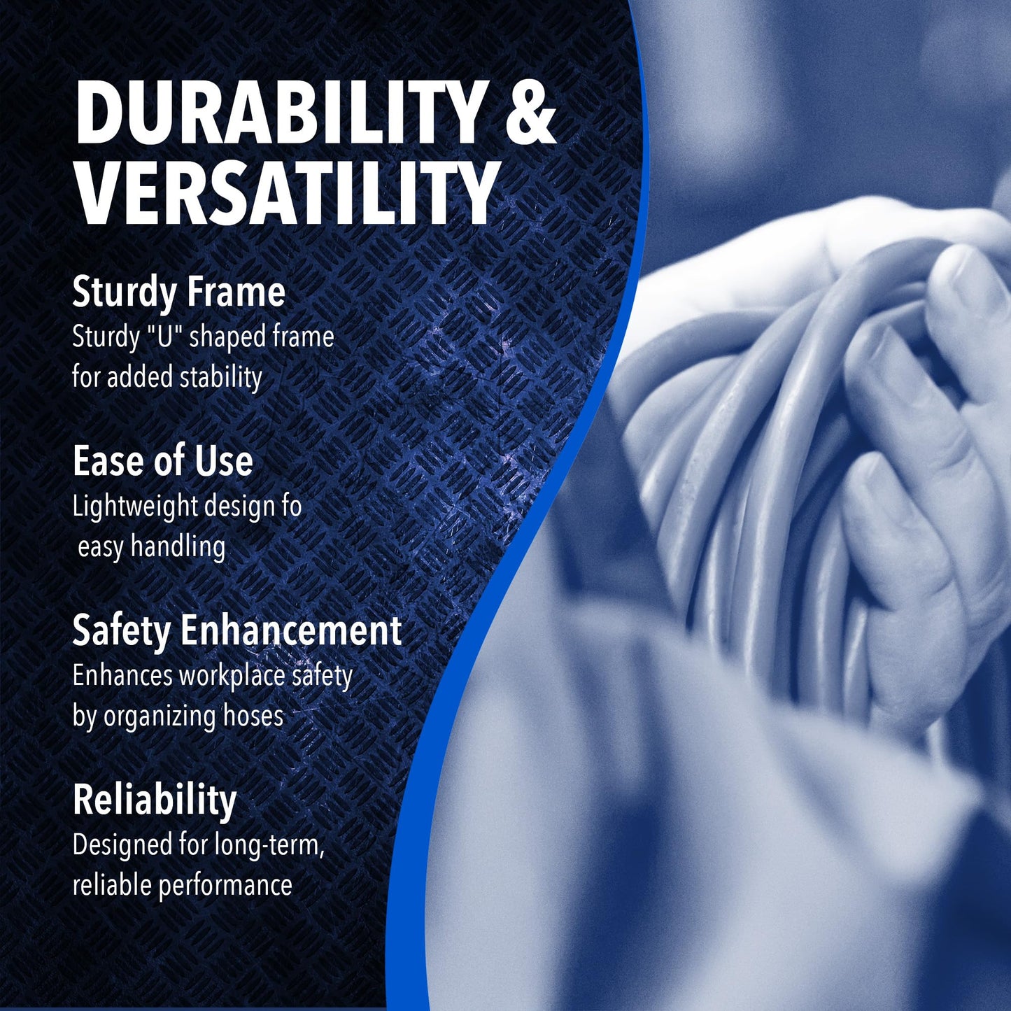 Coxreels 112-3-100 Hand Crank Hose Reel - Heavy-Duty Steel Frame for Stability - Adjustable Tension Brake for Controlled Operation- Fits 3/8 x 100 ft Hose - 12 x 18.25 x 13 inches