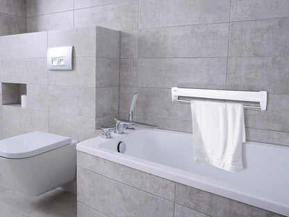 Leifheit Telegant Wall Dryer, Foldable Outdoor and Indoor Drying Rack, Wall Mounted Clothesline, Space Saving Laundry Drier for Clothes, Towels (Colour: White) 3.6 m 83201-6