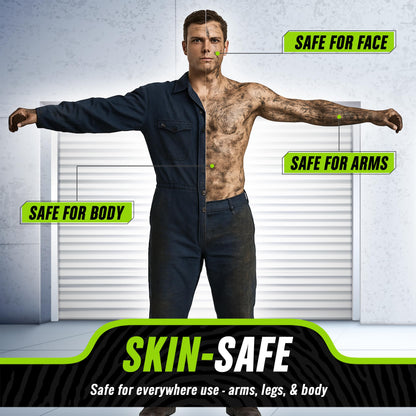 Grip Clean Squeeze Bottle & Brush Combo - Heavy-Duty Degreaser Hand Cleaner & Nail Brush Set - Tackle Grease, Oil, & Grime with Natural Pumice Soap & Nail Cleaning Scrub for Clean Hands & Nails