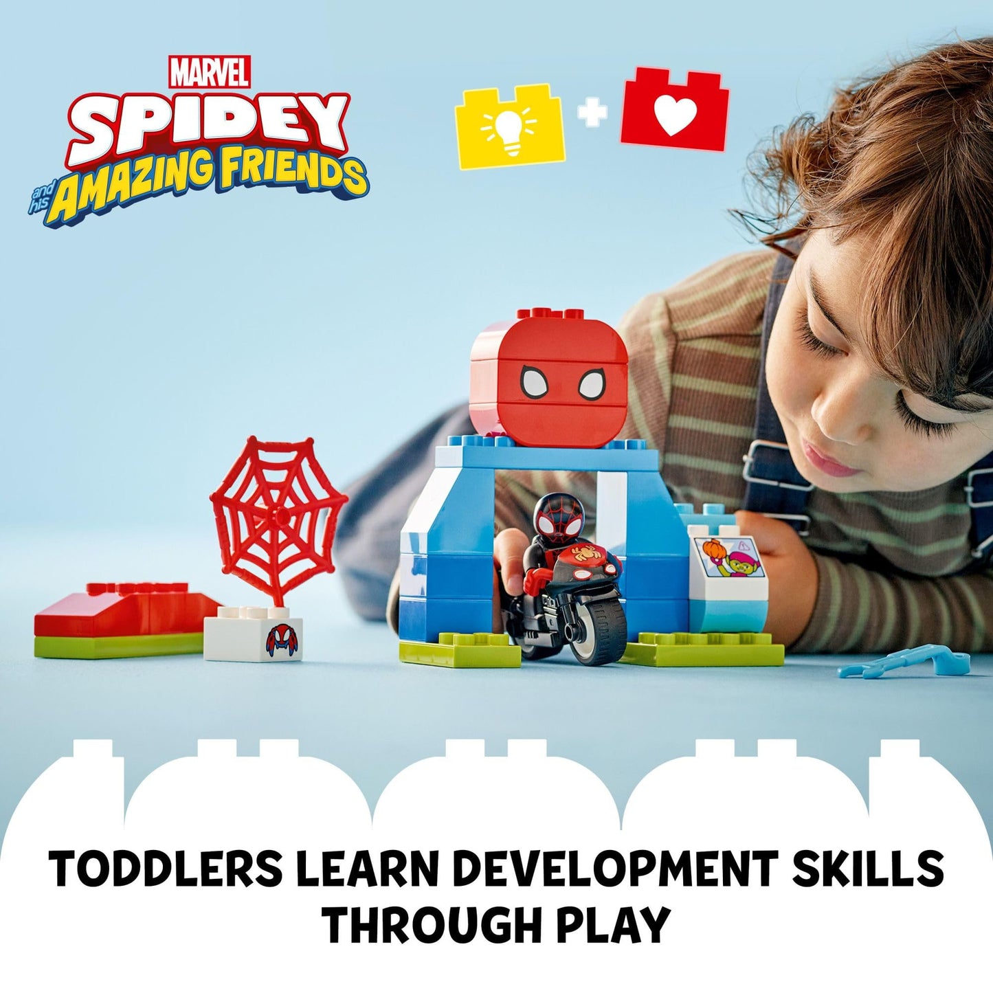 LEGO DUPLO Marvel Spin’s Motorcycle Adventure Fantasy Playset, Based on Spidey and His Amazing Friends TV Show, Build-and-Rebuild, Toddler Toys, Preschool Motorcycle Toy for Kids' Ages 2 and Up, 10424