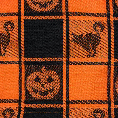 DII Halloween Party Tabletop Decor, Reusable & Machine Washable Cotton Fabric, Tablecloth, 60x84, Orange & Black Buffalo Check