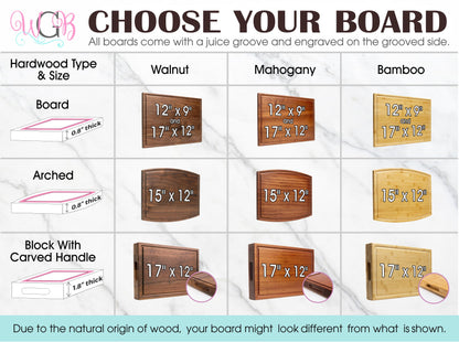 Personalized Cutting Board, Custom Wedding, Anniversary or Housewarming Gift Idea, Wood Engraved Charcuterie, for Newlyweds and Couples, Two Hearts Design 027