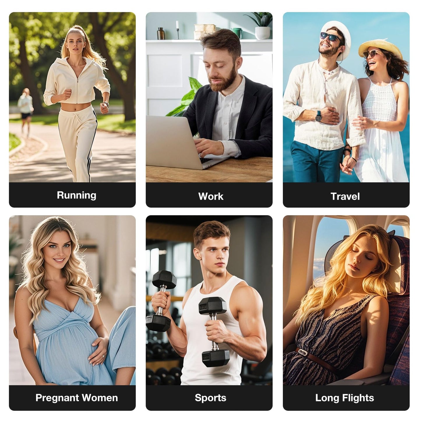 Junely Compression Socks for Women Striped Knee High Stockings for Halloween Goth Running Athletic Nurses Pregnant Women Work Support Travel Flight Sports Gifts Black White