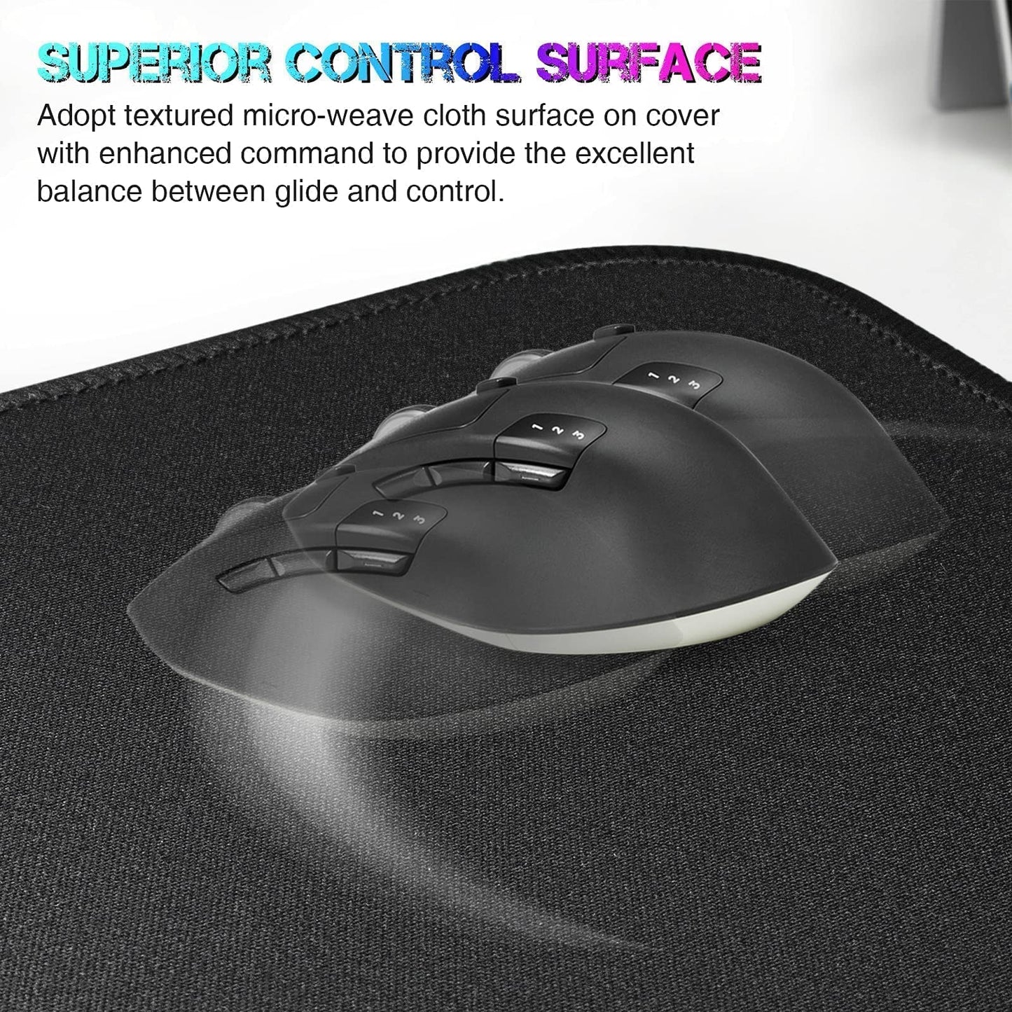 ETZ Large Gaming Mouse Pad 31.5 x 11.8 × 0.12 in,with Stitched Edges,Extended Mousepad,Durable Non-Slip Natural Rubber Base,Washable Keyboard Pad, (Black Mouse Pad (80 * 30)-XIU)