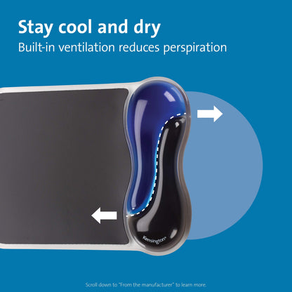 Kensington 62401 Duo Gel Wave Mouse Pad Wrist Rest, Blue