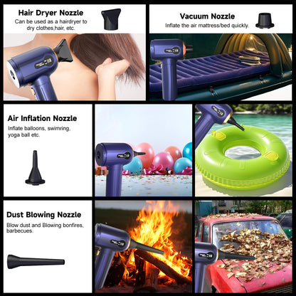 Handheld Car Vacuum Cleaner, 15KPa Mini Cordless 4000mAh Vacuum Cleaner with LED Light, Digital Display & 3 Speeds, 80W High Power 3-in-1 Portable Vacuum with 7 Nozzles, for Car, Home, Office, Pet