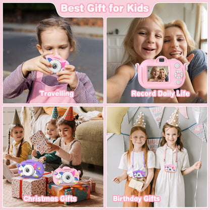 Kids Camera for Girls, 3-12 Year Old Girl Toys Christmas Birthday Gifts, 32MP HD Dual Lens Toddler Camera for Kids, 1080P Video Kids Digital Camera, Kid Camera Toys with 32GB TF Card